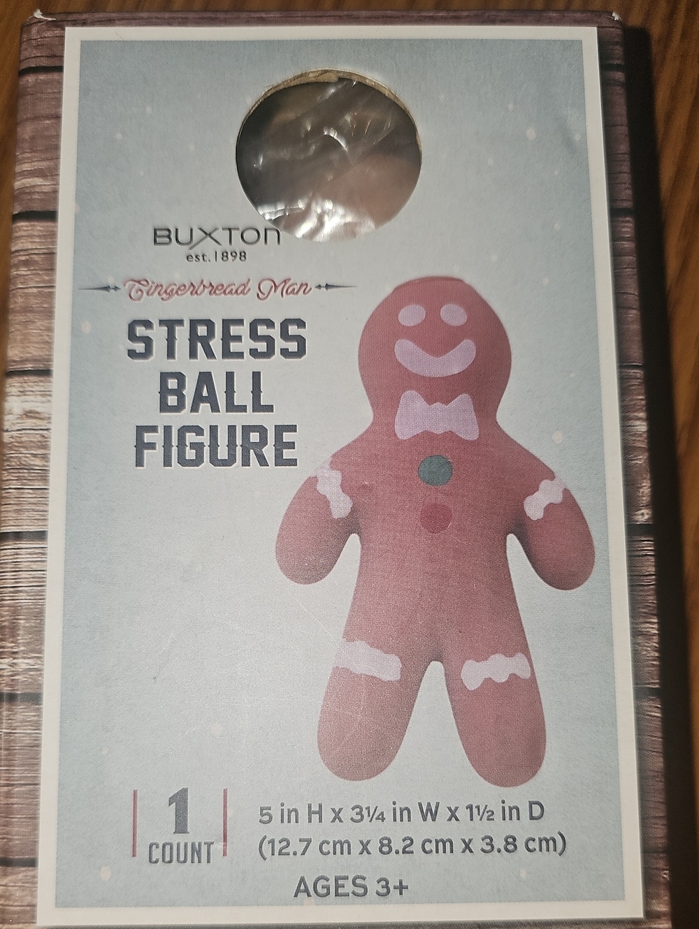 Buxton NWT Gingerbread Man Stress Ball Figure - Brown